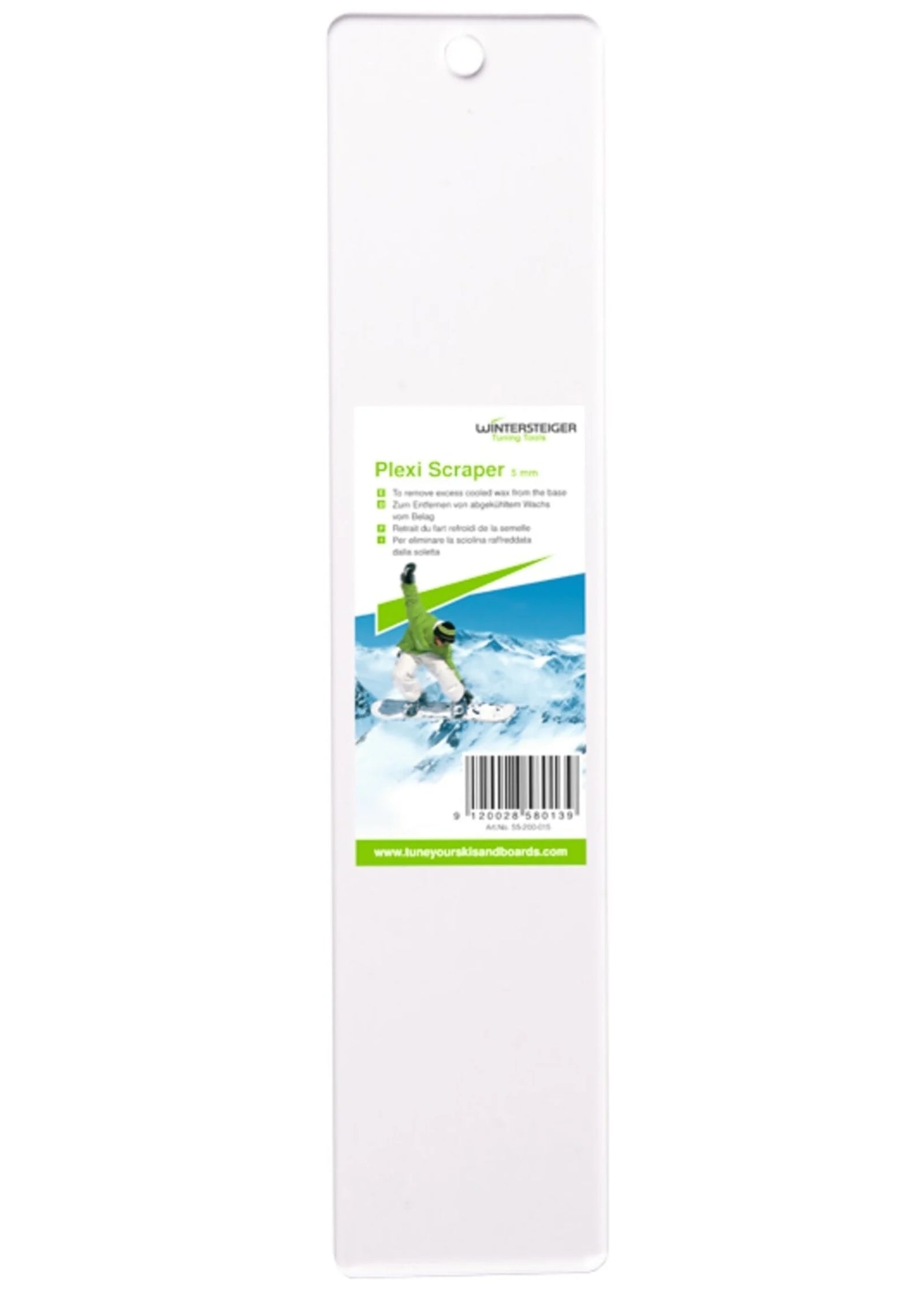 RASPADOR DE CERA PLEXI SCRAPER SNOWBOARD 320 X 70 X 5 MM